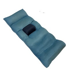 ☆訳あり品☆座椅子 倒せるタイプ グリーン ややシミあり 【ジ 1119-09】の画像