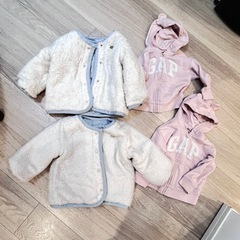 リバーシブルコート　くまさんパーカー　90cm 双子　ペアルックの画像