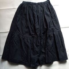 MAYSON GREY 黒 ティアードロングスカート 膝下丈 サイズ9号の画像