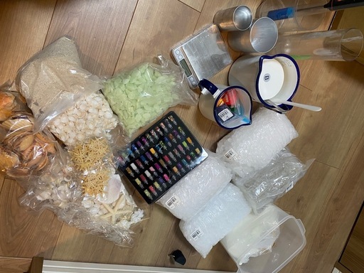 おまけ付きキャンドル　ワックス　モールド　貝殻　顔料