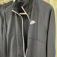 NIKE トラックジャケット　刺繍ロゴ　L ナイキ セットアップ トラックジャケット ジャージ ブラック 黒 上下セット NIKEの画像