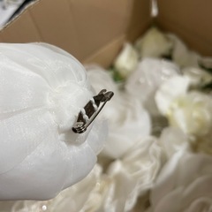 造花ヘッド レース 白バラ ウェディング系 の画像