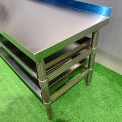 未使用 ステンレス 作業台付き 2段棚　幅1100×奥行500×高さ535 キッチン 飲食店 キッチンカーの画像