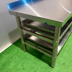 未使用 ステンレス 作業台付き 2段棚　幅1100×奥行500×高さ535 キッチン 飲食店 キッチンカーの画像
