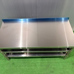未使用 ステンレス 作業台付き 2段棚　幅1100×奥行500×高さ535 キッチン 飲食店 キッチンカーの画像