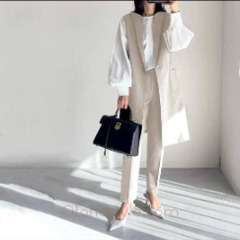 新品未使用ロングジャケットセットアップ　オトナスタイル　Mの画像