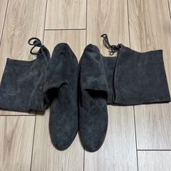 スエード ニーハイブーツ／グレーブラック／美品・8〜9割新の画像