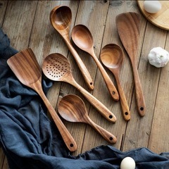 8点セット 木製キッチン用品セット 木製調理器具セット 調理用具セット 木製調理の画像