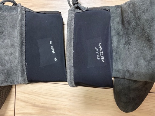 スエード ニーハイブーツ／グレーブラック／美品・8〜9割新