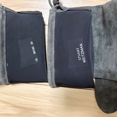 スエード ニーハイブーツ／グレーブラック／美品・8〜9割新の画像