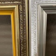 額縁2点セット 金銀 アンティーク インテリア ゴシックの画像