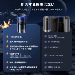 超音波霧化アロマディフューザー ホワイトムスク 車 160mL 大容量の画像