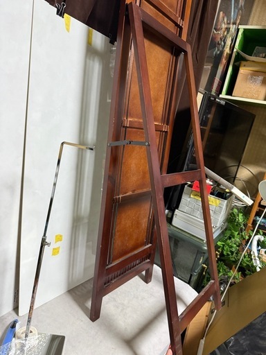 和モダン 木製スタンドミラー 姿見 全身鏡 W35×D40×H165 引き取り歓迎
