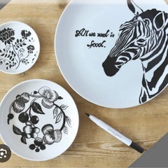 お皿に描けるペン　らくやきマーカーの画像