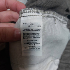  無印良品 麻 ワイドパンツ XL チャコールグレー ／ リネン 総ゴムの画像