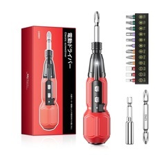 新品！電動ドライバー 小型軽量 充電式 超硬S2鋼ビツト採用 14本付の画像
