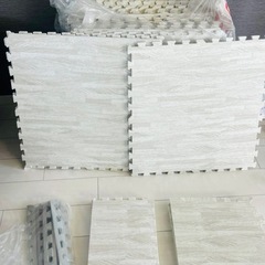 ジョイントマット　大判59cm　12枚　抗菌防臭　白　木目調　フチありの画像