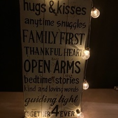 海外風ウッドサインボード／家族系メッセージアート／インテリア雑貨の画像