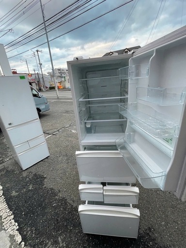 NO B676?福岡市内配送設置無料✨?GR-J43GXV-ZW 冷蔵庫 クリアシェルホワイト [410L /5ドア /右開きタイプ]