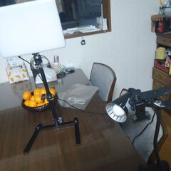 ネットオークション等　撮影用蛍光灯2台 & 電球スタンド2台　2セットまとめての画像