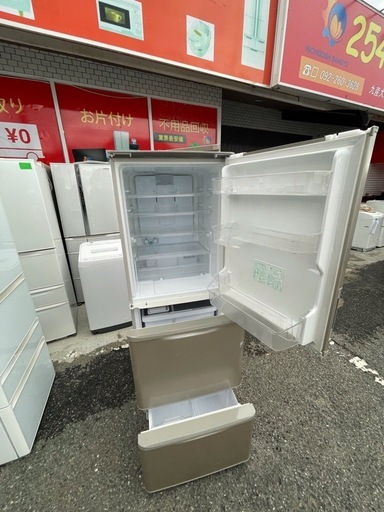 NO B671?福岡市内配送設置無料✨?SJ-W352D-N 冷蔵庫 ゴールド [350L /3ドア /左右開きタイプ]