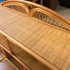 ラタンチェスト ランドリーチェスト フラップダウン扉 タオル収納などに 120cm×35cm×高さ90cmの画像