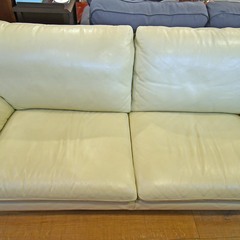 ●近郊格安配送(^^♪●IDC　大塚家具　30万！　本皮　3人掛けソファ　中古品●相模原　横浜　神奈川●本皮　レザーソファ●の画像