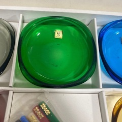 カガミクリスタル デザート ガラス皿 グラスセット カラフル レトロ 各務の画像