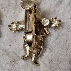 AD刻印 ピエロ イヤリング ヴィンテージ 足振り ラインストーン 昭和レトロの画像