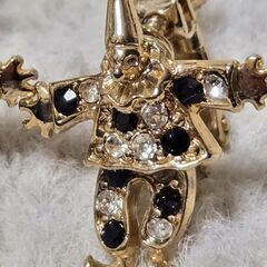 AD刻印 ピエロ イヤリング ヴィンテージ 足振り ラインストーン 昭和レトロの画像