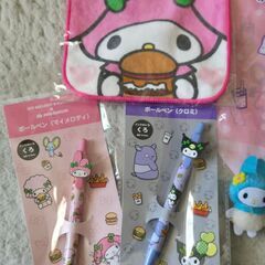 マイメロ クロミ モスバーガー ボールペン ミニタオル 巾着 マスコット人形の画像
