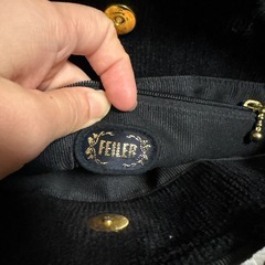 FILLER 黒 コーデュロイ ハンドバッグの画像