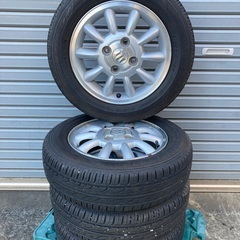 No.160 夏タイヤ155/65/R13 4H PCD100 アルミホイール付4本セットの画像