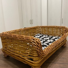 夏用ペットベッド 柳藤編み 小型犬 中型犬用の画像