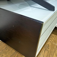 ✨🕊️大人のリビングを一瞬で格上げする—IDC大塚家具《カルラ Carra》ガラス天板×高級モダンTVボード＊白×ダークブラウンの名作デザイン／ハイタイプ160cm／リビング収納／AVボード💎🌿の画像