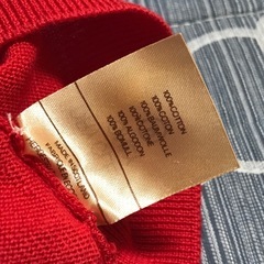 レア 奇跡 正規品 未使用 シャネル スコットランド製 半袖ニットセーター 赤 Mの画像