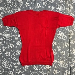 レア 奇跡 正規品 未使用 シャネル スコットランド製 半袖ニットセーター 赤 Mの画像