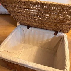 フタ付き かご カゴ 収納ボックス 収納 バスケット レース L 大きい 籠 雑貨 ボックス 収納バスケット ふたつき 蓋付き おしゃれの画像