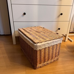 フタ付き かご カゴ 収納ボックス 収納 バスケット レース L 大きい 籠 雑貨 ボックス 収納バスケット ふたつき 蓋付き おしゃれの画像