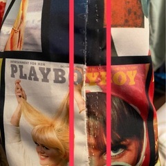 【Y00077】PLAYBOY × X-LARGE（プレイボーイ×エクストララージ）総柄コーチジャケット　XL　※補修有りの画像