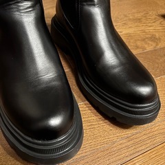 Lサイズ リブソックスブーツ ショートブーツ サイドゴア　の画像
