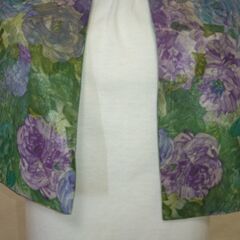ストール　グリーン×花③（小）の画像