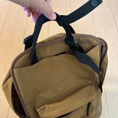 無印良品　手提げとしても使える 撥水 リュックサック・A4サイズ キャメルの画像