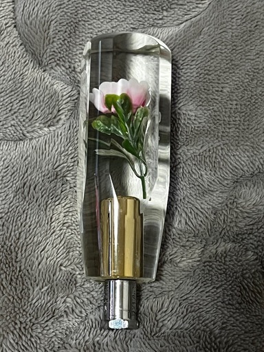 当時物 クリスタル シフトノブ 水中花