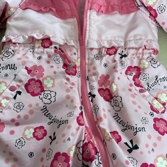 旭川市！引き取り限定！moujonjon 女の子　90サイズ　可愛い♡状態良好！つなぎ　冬用　雪遊び　ジャンプスーツの画像