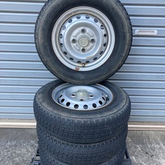 No.165夏タイヤ145/88R12 4H PCD100 スチールホイール付4本セットの画像