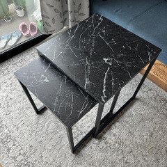 大理石　テーブル　ブラック　ローテーブル　家具　モダンの画像