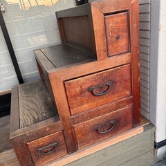 時代家具　階段タンス　アンティーク　年代物　階段箪笥　引取限定の画像