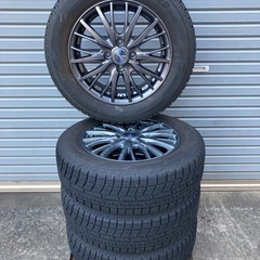 No.167スタットレスタイヤ185/65/15 4H PCD100 アルミホイール付4本セットの画像