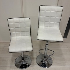 カウンターチェア 2脚セット ホワイトの画像